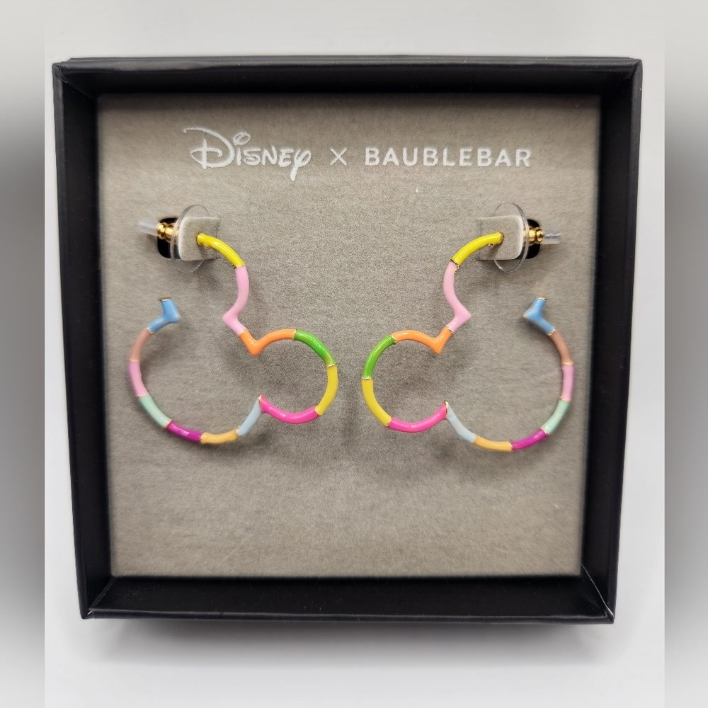 NWOT Disney x Baublebar Mickey Hoop Earrings